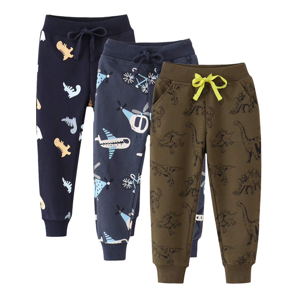 CSCHome Kids Boys Cotton Pants Toddler Sweatpants Soft Cartoon Jogger Pants Autumn Winter Pants Trousers for 2-7Y